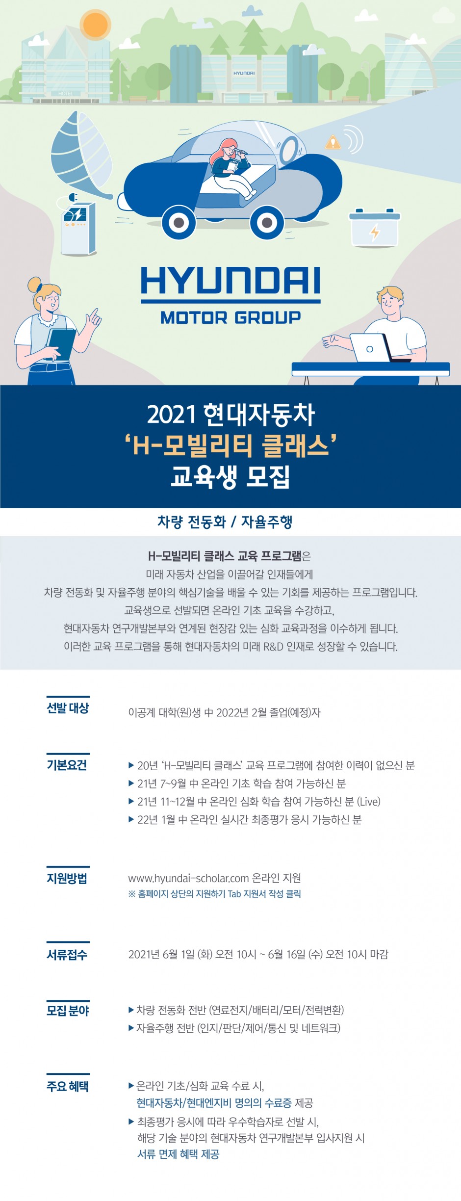 현대자동차 H-모빌리티 클래스 웹공고문